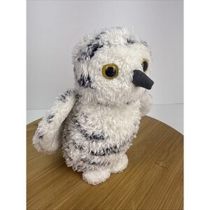 Owl Snow White Black Stripes 8" Douglas Cuddle Toy 2009 Plush Stuffed Bean Bag